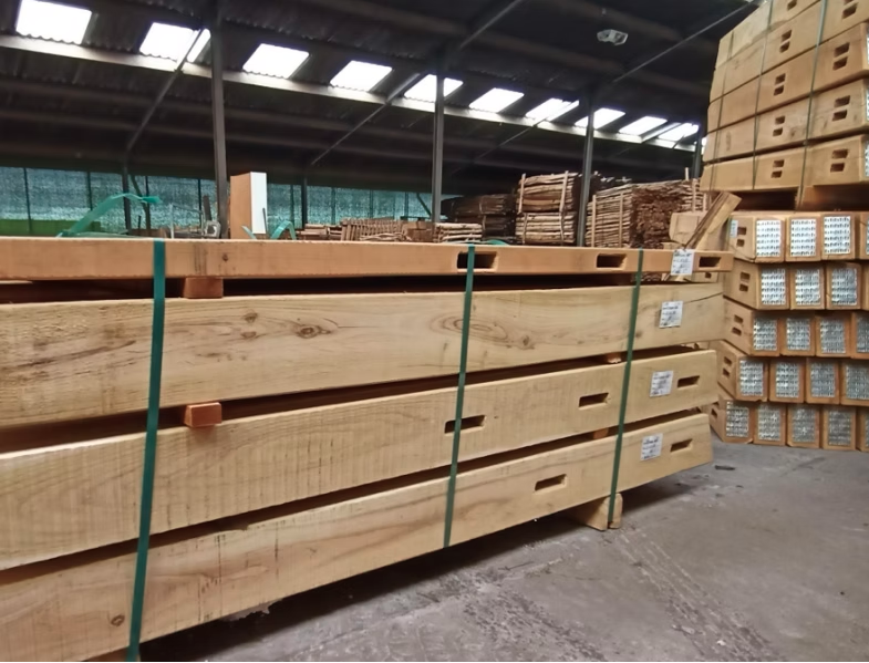 Acacia post and rail fencing — view 2